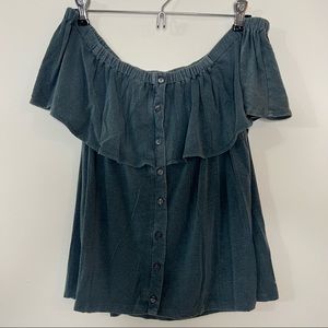 American eagle off the shoulder cotton shirt.